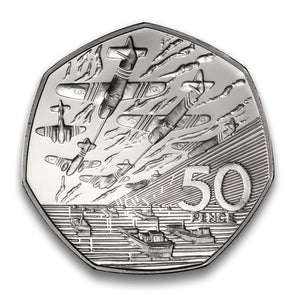 1944 50-PENCE D-DAY 50TH ANNIVERSARY COMMEMORATIVE ISSUE (UK)