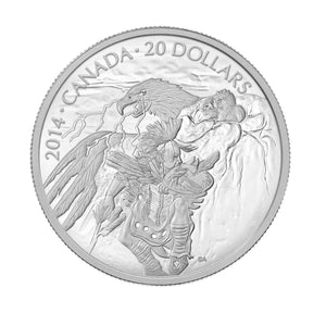 2014 1oz $20 NANABOOZHOO AND THE THUNDERBIRDS' NEST FINE SILVER COIN