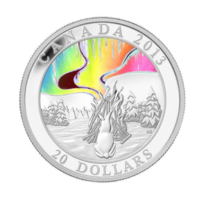 2013 1oz $20 A STORY OF THE NORTHERN LIGHTS: THE GREAT HARE FINE SILVER HOLOGRAM COIN
