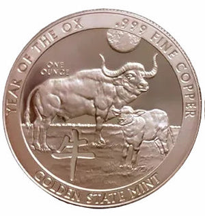 1oz YEAR OF THE OX COPPER ROUND