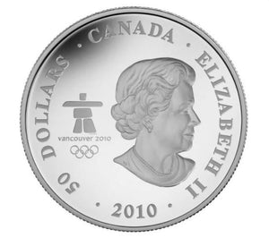 2010 $50 5oz LOOK OF THE GAMES FINE SILVER COIN