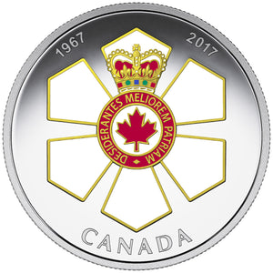 2017 1oz $20 CANADIAN HONOURS 50TH ANNIVERSARY OF THE ORDER OF CANADA FINE SILVER COIN