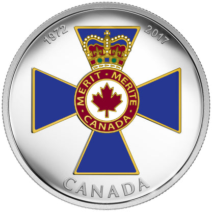 2017 1oz $20 CANADIAN HONOURS: 45TH ANNIVERSARY OF THE ORDER OF MILITARY MERIT FINE SILVER COIN
