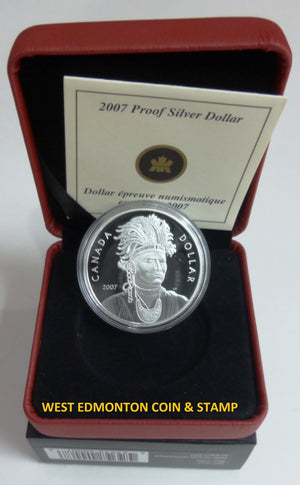 2007 PROOF COMMEMORATIVE SILVER DOLLAR - JOSEPH BRANT (THAYENDANEGEA)