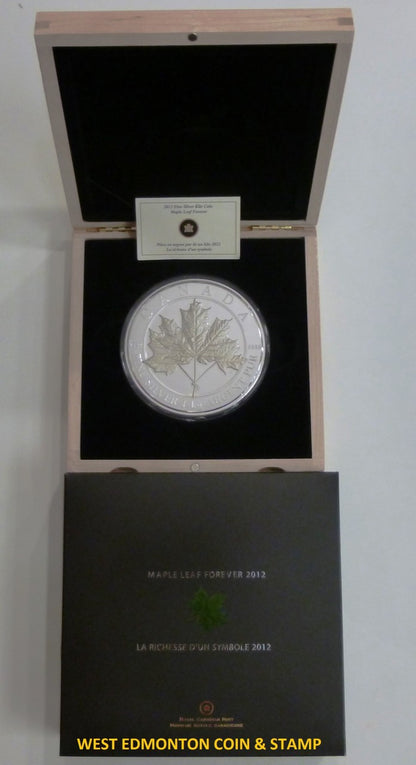 E-TRANSFER ONLY - 2012 $250 - MAPLE LEAF FOREVER - ONE KILO FINE SILVER COIN