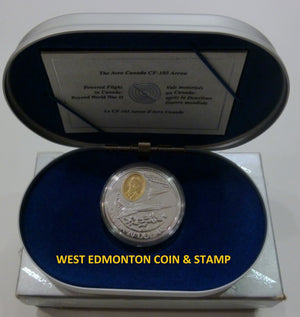 1996 1oz $20 AVRO ARROW FINE SILVER CANADA CF-105 AVIATION COIN