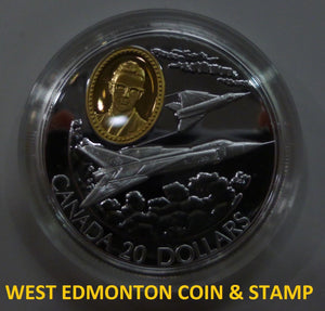 1996 1oz $20 AVRO ARROW FINE SILVER CANADA CF-105 AVIATION COIN