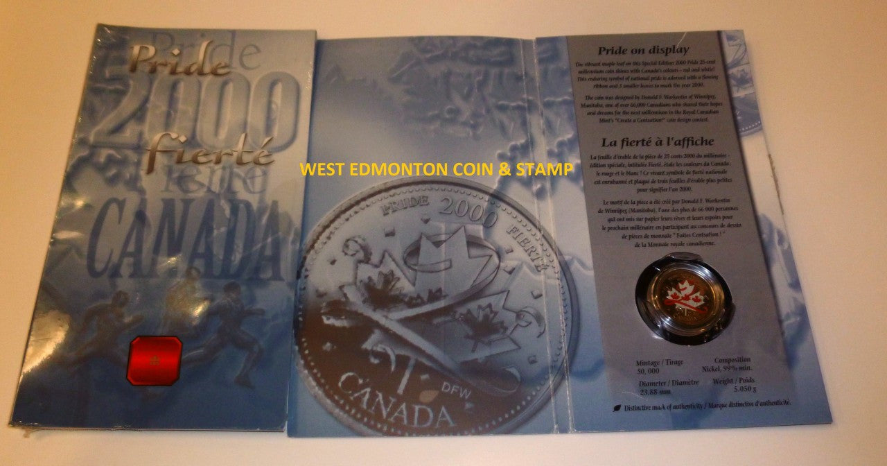2000 25 CENTS PRIDE COLOURED (2ND COIN IN SERIES)