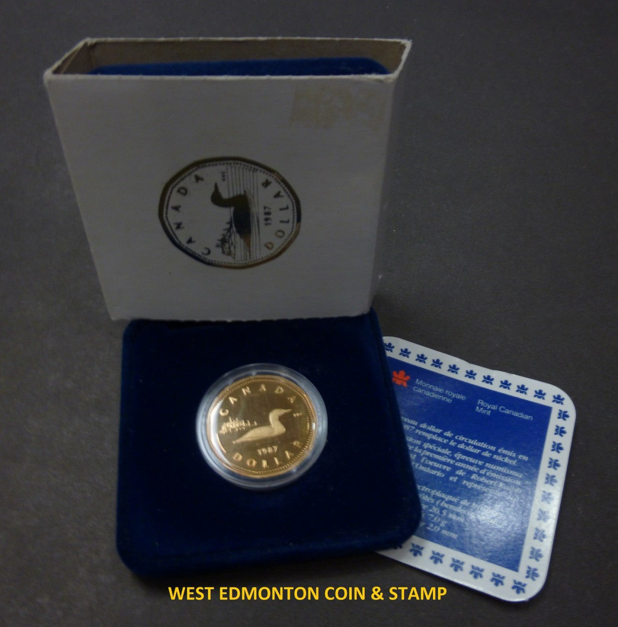 1987 PROOF LOONIE - COMMEMORATES THE FIRST CANADIAN DOLLAR