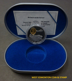 1990 1oz $20 AVRO ANSON AND THE NORTH AMERICAN HARVARD ROBERT LECKIE - 1-1