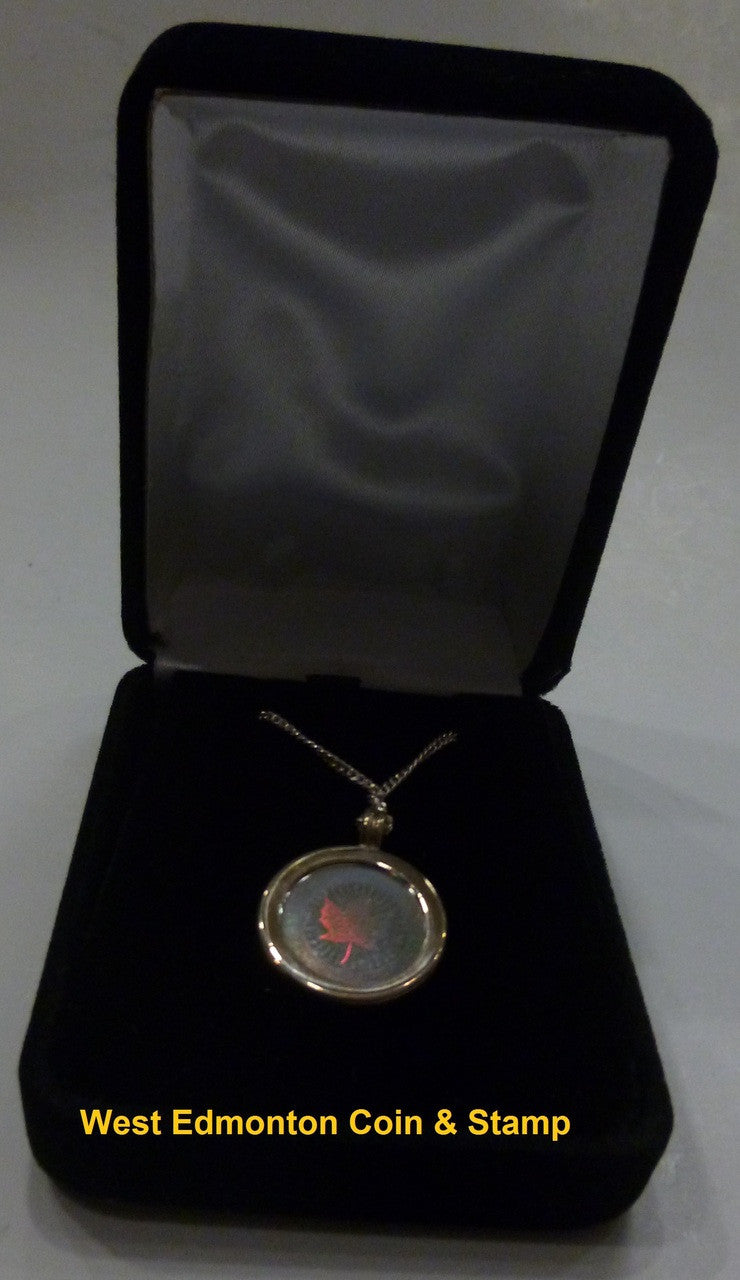 2003 1/20 OUNCE HOLOGRAM SILVER MAPLE LEAF NECKLACE