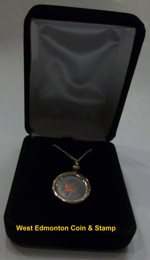2003 1/20 OUNCE HOLOGRAM SILVER MAPLE LEAF NECKLACE