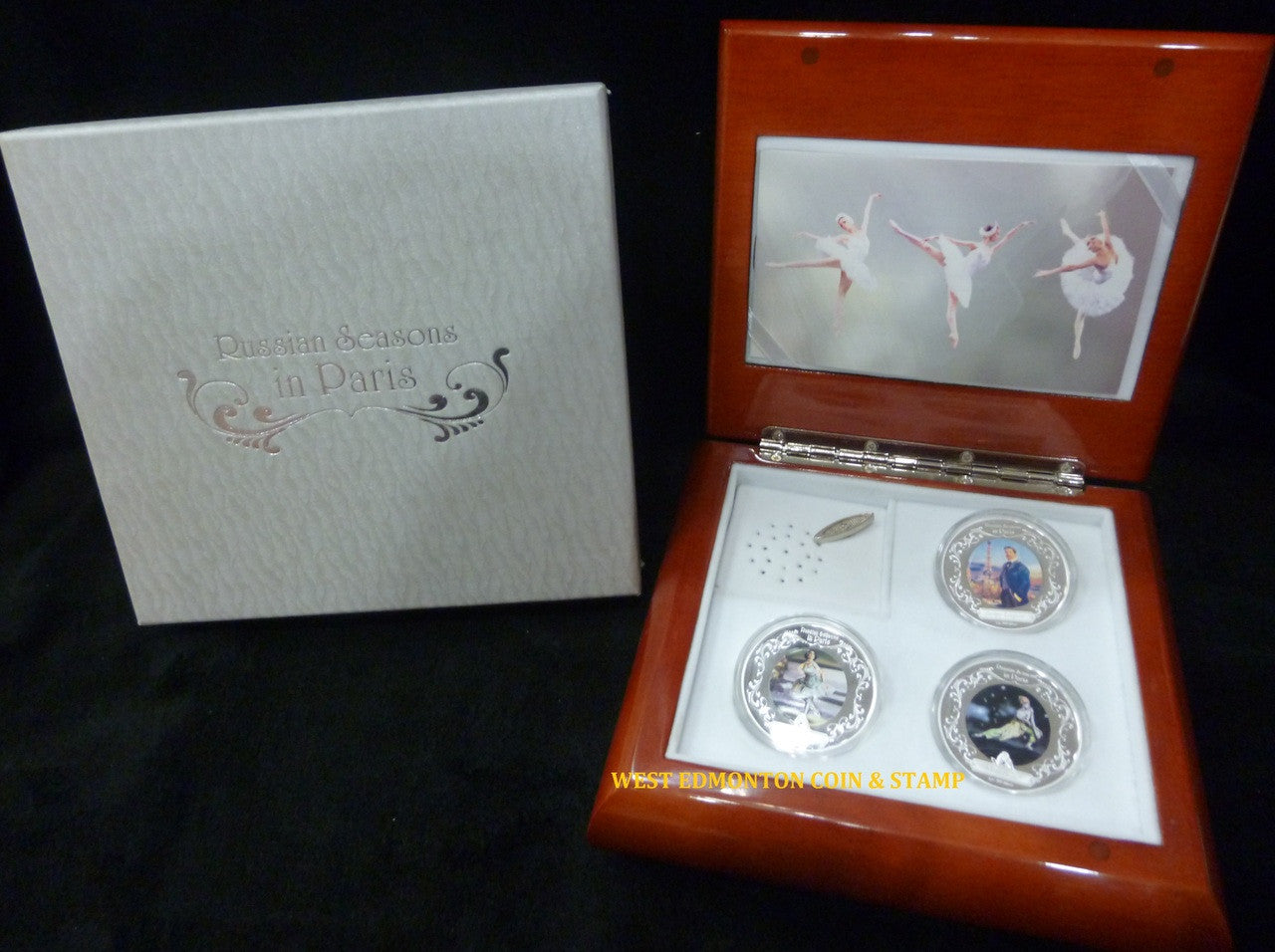 2009 3oz $2 RUSSIAN SEASONS IN PARIS FINE SILVER PROOF 3-COIN SET