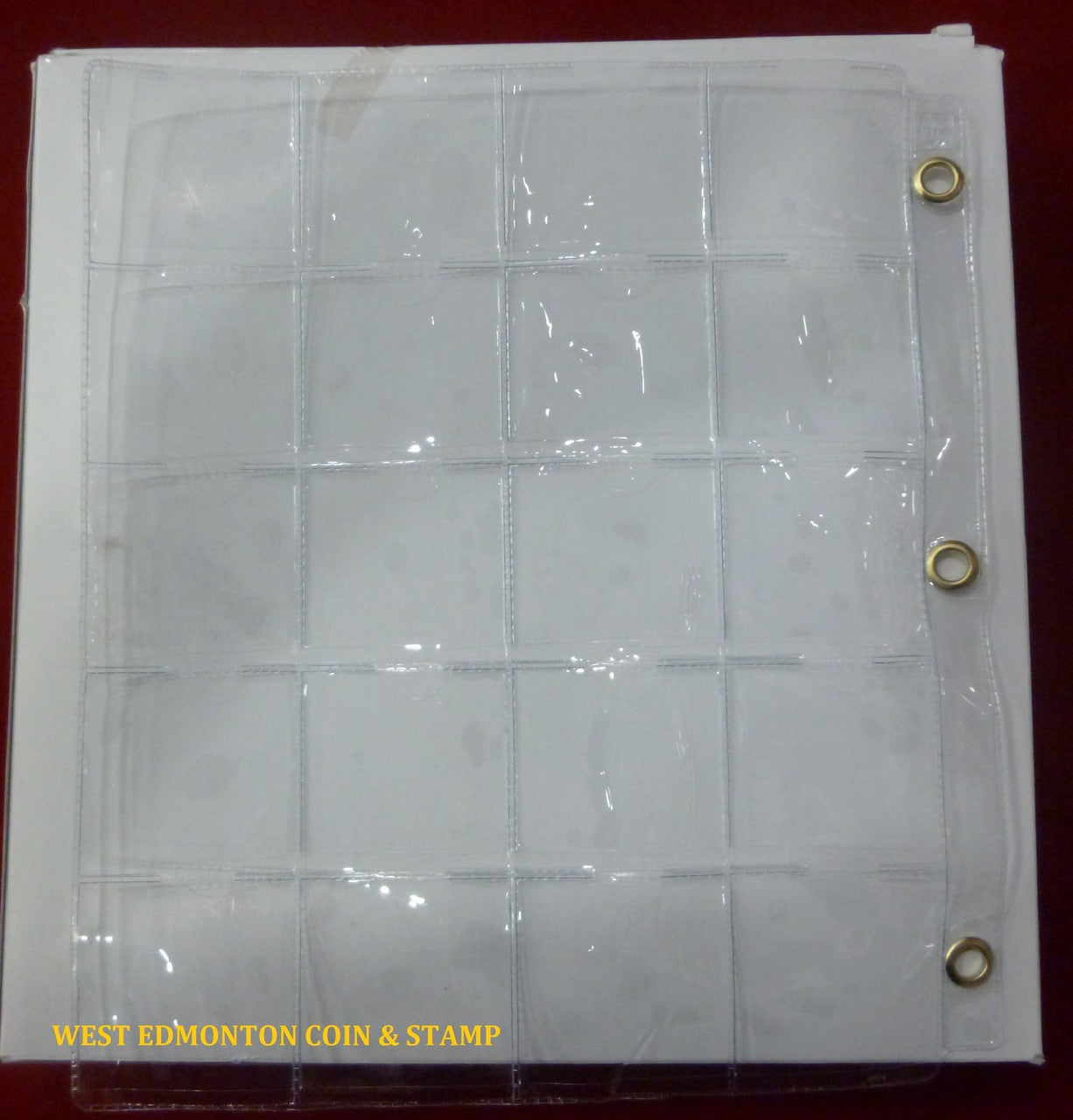20-POCKET PAGE - METAL EYELETS - FOR 2X2 HOLDERS