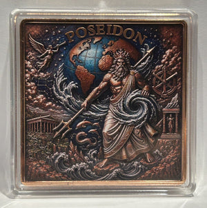 Poseidon colourized copper square