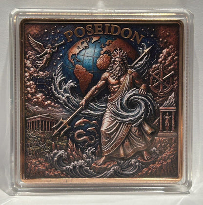 Poseidon colourized copper square