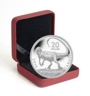 2014 1oz $20 DINOSAURS OF CANADA: SCUTELLOSAURUS FINE SILVER COIN