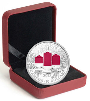 2013 1/2oz $10 HOLIDAY CANDLES FINE SILVER COLOURIZED COIN