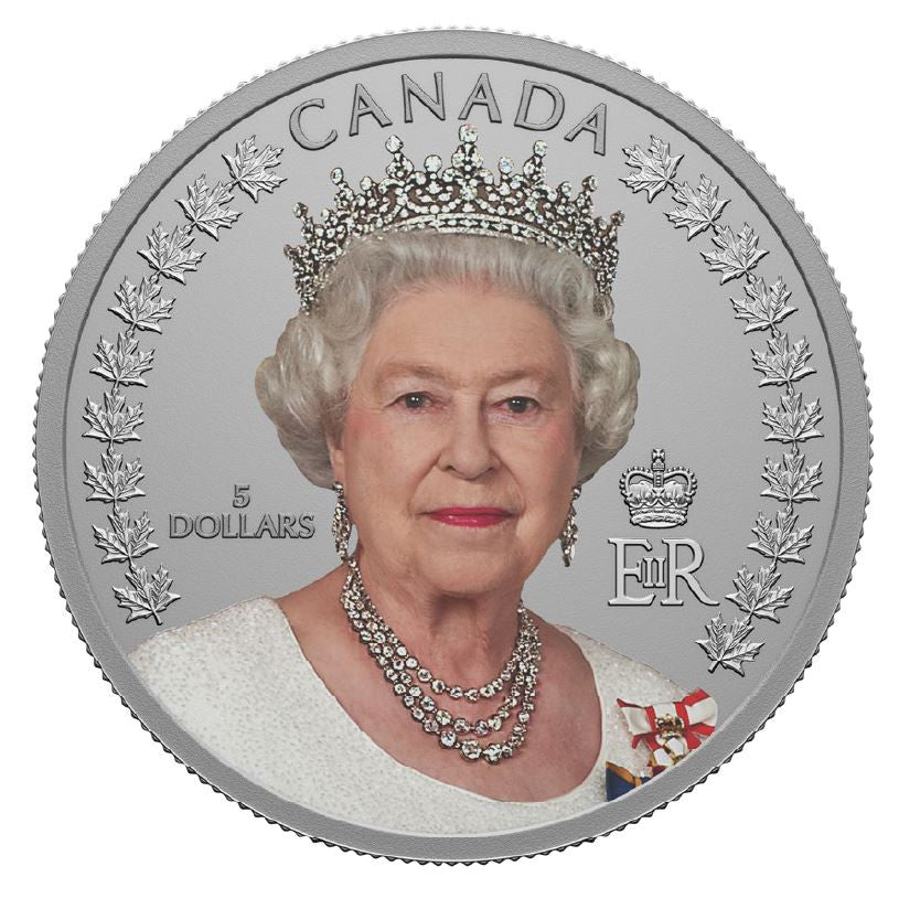 2022 1/4oz $5 A PORTRAIT OF QUEEN ELIZABETH II FINE SILVER COIN