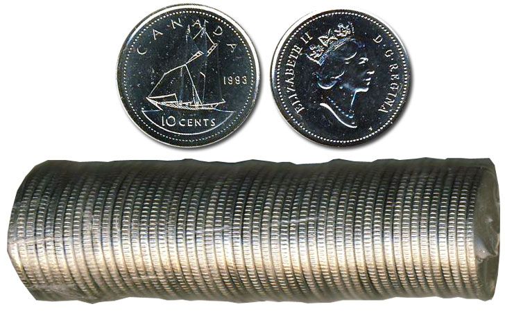 1993 10-CENT WRAP ROLL