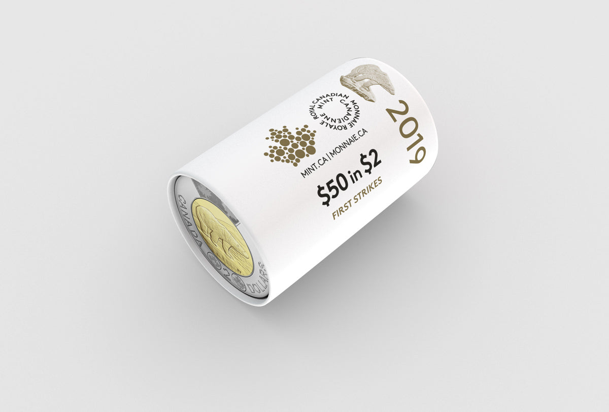 2019 2-DOLLAR FIRST STRIKE POLAR BEAR ROLL
