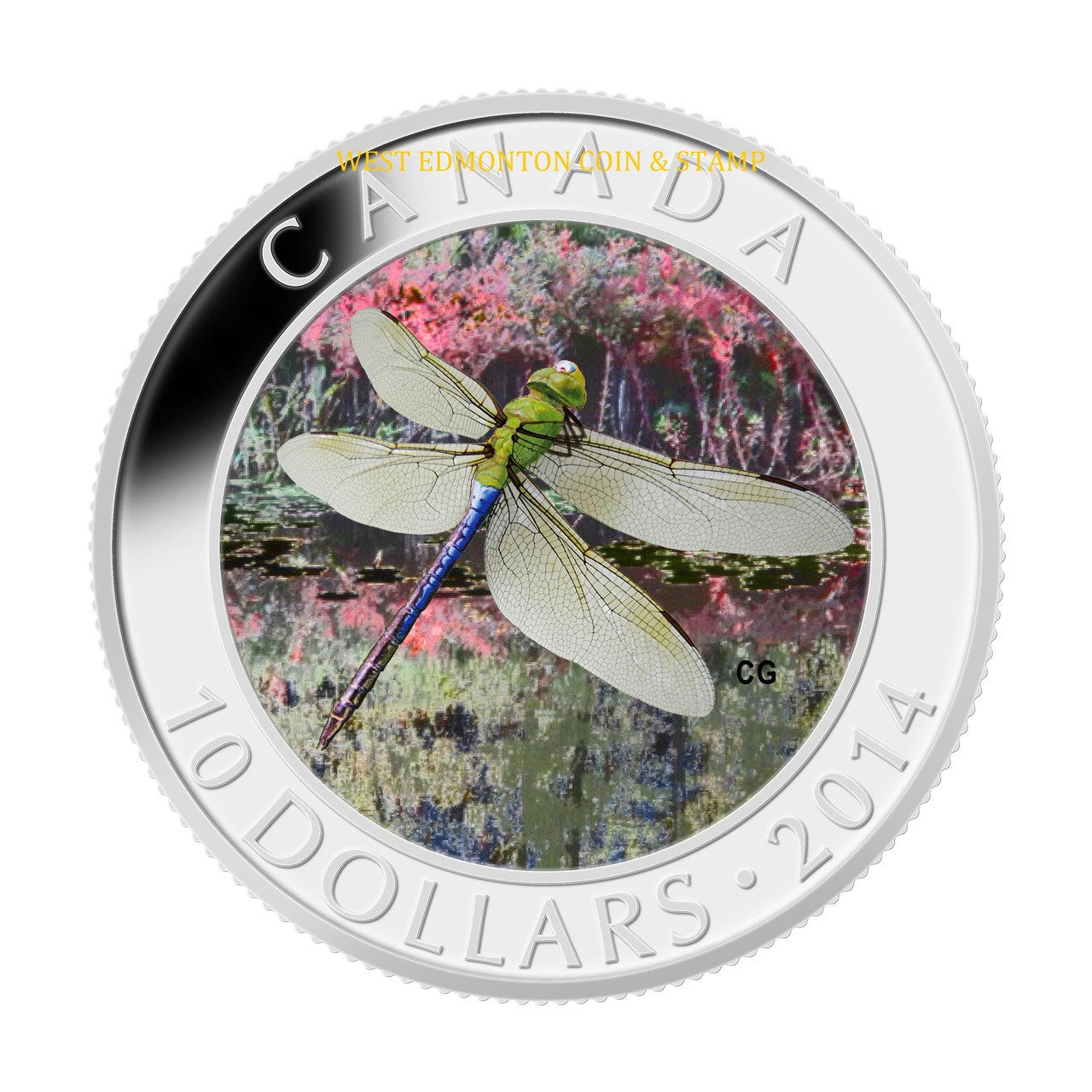 2014 1/2oz $10 DRAGONFLY - GREEN DARNER FINE SILVER COIN