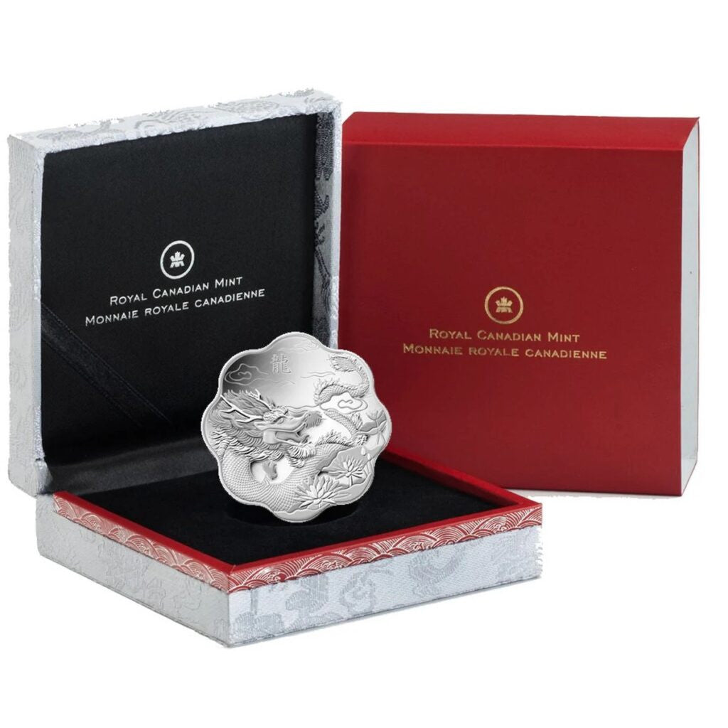 2012 $15 LUNAR LOTUS - YEAR OF THE DRAGON (S) FINE SILVER COIN