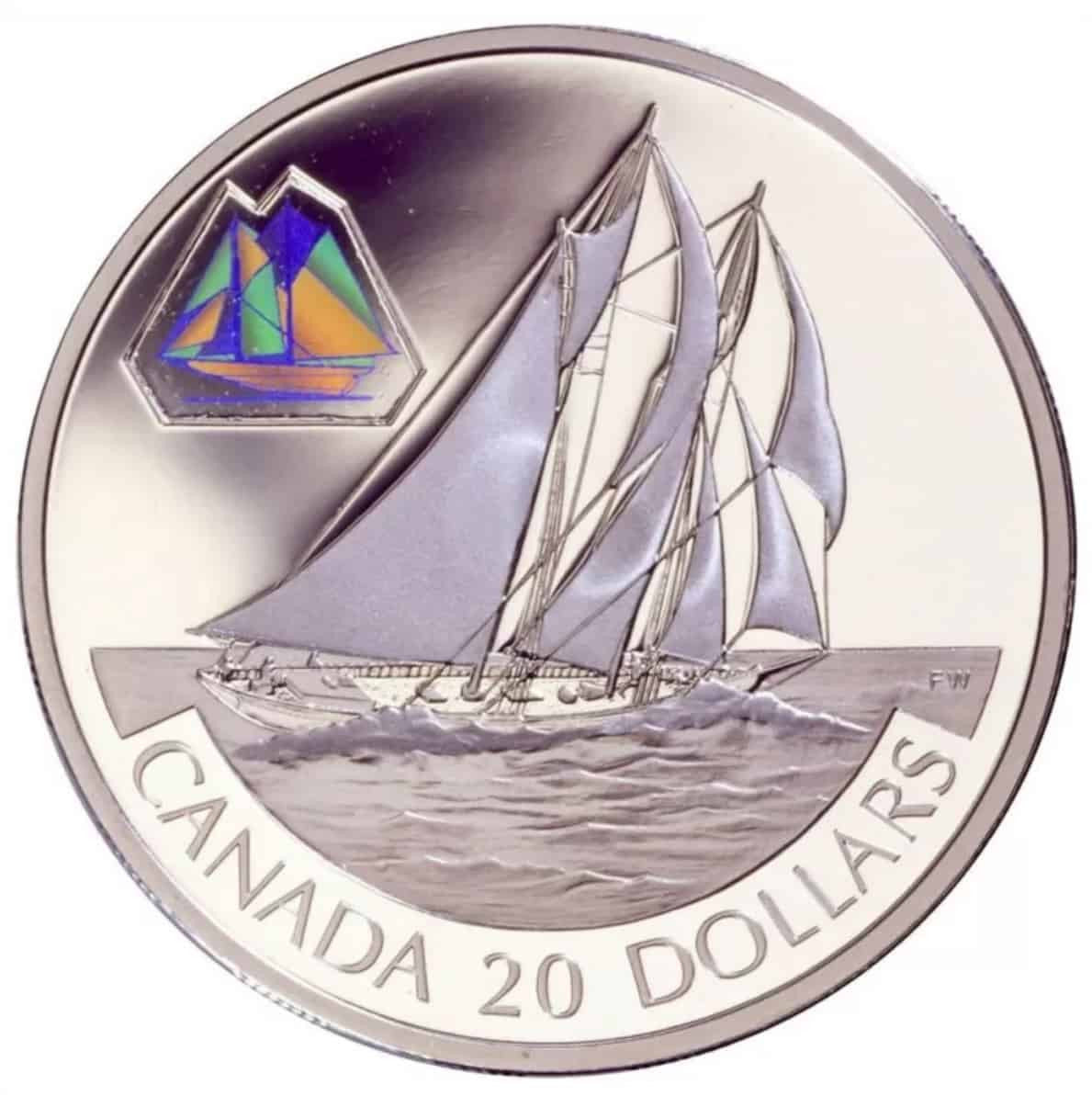 2000 1oz $20 THE BLUENOSE TRANSPORTATION COIN