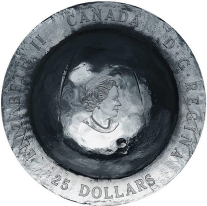 E-TRANSFER ONLY - 2018 1.5oz $25 LEST WE FORGET - MILITARY HELMET SHAPED FINE SILVER COIN