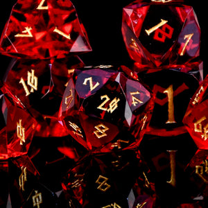 MULTIFACETED RESIN DICE SET (RED)