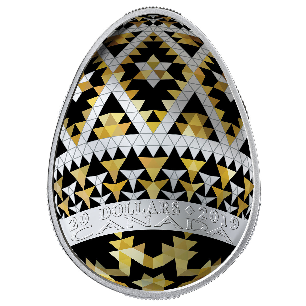 2019 1oz $20 VEGREVILLE PYSANKA FINE SILVER COIN