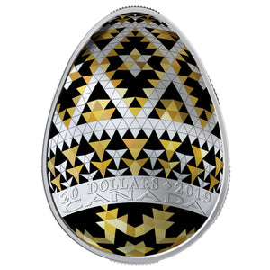 2019 1oz $20 VEGREVILLE PYSANKA FINE SILVER COIN