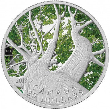 2013 1oz $20 CANADIAN MAPLE CANOPY: SPRING FINE SILVER COIN