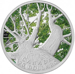 2013 1oz $20 CANADIAN MAPLE CANOPY: SPRING FINE SILVER COIN