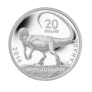 2014 1oz $20 DINOSAURS OF CANADA: SCUTELLOSAURUS FINE SILVER COIN