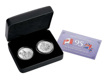 2021 2oz ROYAL CELEBRATION SET HER MAJESTY QUEEN ELIZABETH THE SECOND 95TH BIRTHDAY 2 COIN SET