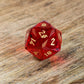 RUBY MULTIFACETED GLASS DICE SET