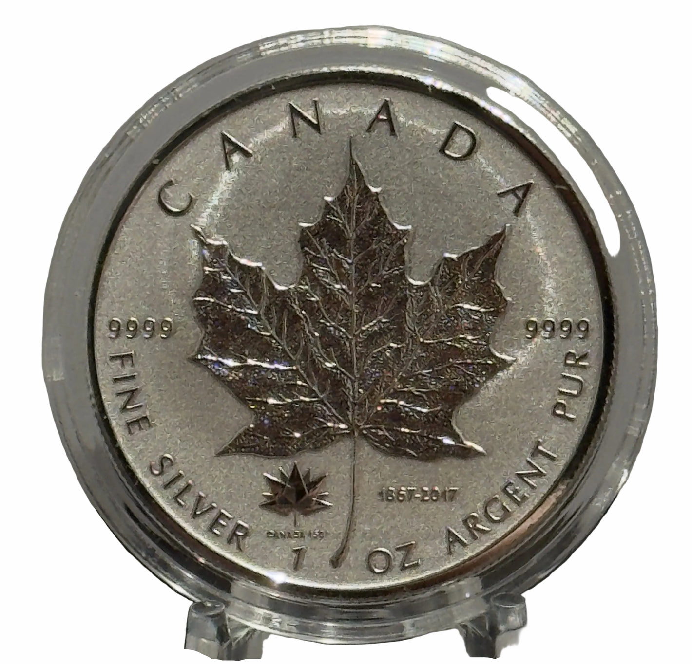 E-TRANSFER ONLY - 2017 1oz $5 SILVER MAPLE LEAF PRIVY MARK: CANADA 150 COIN