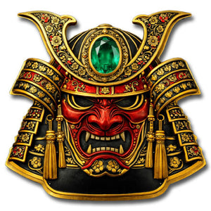 5oz SAMURAI MASK COLOURIZED COPPER MEDAL