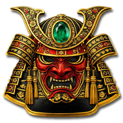 5oz SAMURAI MASK COLOURIZED COPPER MEDAL