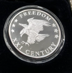 2000 1 OZ FREEDOM XXI CENTURY EAGLE .999 FINE SILVER, WITH COA
