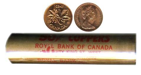 1972 1-CENT WRAP ROLL