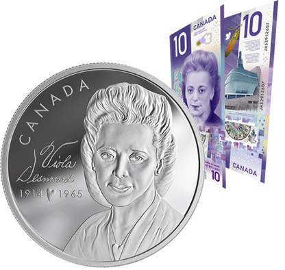 2019 1oz $20 VIOLA DESMOND FINE SILVER COIN & BANK NOTE SET