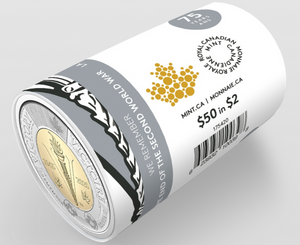 2020 $2 SPECIAL WRAP ROLL 75TH ANNIVERSARY OF THE END OF THE SECOND WORLD WAR UNCOLOURED)