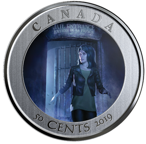 2019 50-CENT LENTICULAR COIN SPOOKY CANADA: HI OTTAWA JAIL HOSTEL