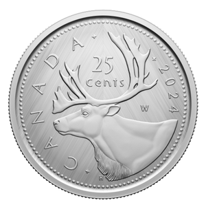 2024 25-CENT TRIBUTE: W MINT MARK - CARIBOU FINE SILVER COIN