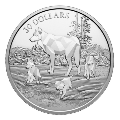 2024 2oz $30 MULTIFACETED ANIMAL FAMILY: TIMBER WOLVES FINE SILVER COIN