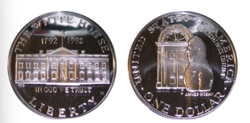 1792-1992 $1 WHITE HOUSE COMMEMORATIVE ISSUE