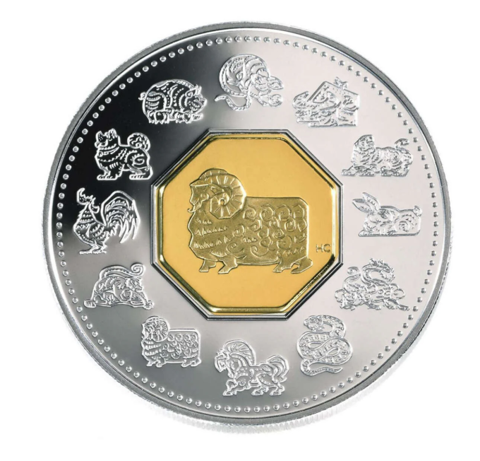 2003 1oz $15 STERLING LUNAR COIN "YEAR OF THE RAM"