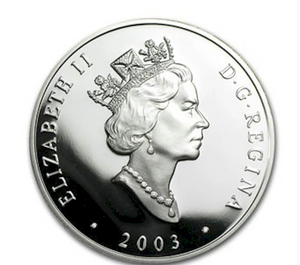 2003 1oz $20 THE HMCS BRAS D'OR  (FHE-400) TRANSPORTATION COIN